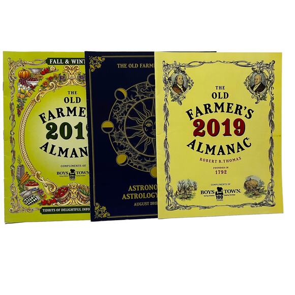 (3) Farmers Almanac's 2019 and Astronomy and Astrology Almanac 2019-2020 - Picture 1 of 4